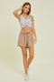 Mocha Drawstring Side Pocket Shorts