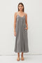Light Olive V-Neck Sleeveless Midi Dress