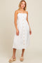 Ivory Sleeveless Button Down Midi Dress