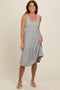 Heather Grey Tiered Sleeveless Midi Dress