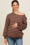 Brown Striped Maternity Sweater