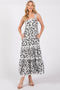 Ivory Floral Lace Trim Tiered Maxi Dress