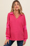 Fuchsia Striped Relaxed Fit Maternity Top