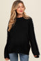 Black Contrast Stitch Maternity Sweater
