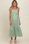 Jade Striped Shoulder Tie Maternity Midi Dress