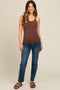 Navy Blue Straight Raw Cut Maternity Jeans