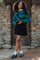 Green Abstract Fuzzy Knit Sweater