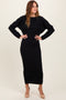 Black Knit Midi Skirt Sweater Set