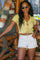Lemon Coquette Ruffled Cardigan With Front Tie Detail