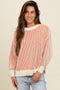 Camel Ribbed Balloon Sleeve Sweater