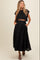 Black Floral Jacquard Crop Top and Skirt Maternity Set