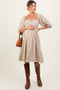Cream Floral Pleated Bodice Lace Trim Maternity Midi Dress