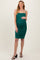Green Glitter Ruched Maternity Midi Dress