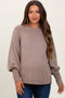 Taupe Bubble Sleeve Maternity Sweater