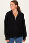 Black Oversized Zip Up Cardigan