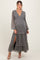 Black Floral Chiffon V-Neck Ruffle Tiered Maternity Maxi Dress