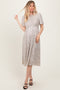 Gold Sequin Short Sleeve Midi Dress