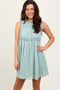 Light Olive Ruffle Detail Sleeveless Mini Dress