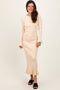 Light Yellow Ribbed Knit Bow Back Maxi Dress