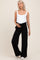 Black Crossover Waist Active Wide Leg Maternity Pant