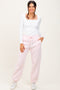 Light Pink Drawstring Relaxed Fit Sweatpants