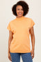 Orange Mock Neck Knit Top