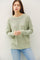 Light Olive Oversized Slub Knit Sweater
