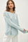 Light Blue Brushed Knit Henley Top