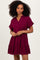 Burgundy Tiered Linen Dress