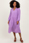 Lavender Light Weight Collared Tiered Midi Dress
