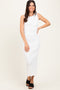 White Sleeveless Ribbed Maxi Dress