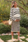 Cream/Black Long Sleeve Crop Top Midi Skirt Maternity Set