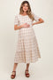 Ivory Plaid Tiered Short Sleeve Maternity Dress