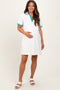 Cream Contrast Trim Maternity Mini Polo Dress