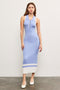 Periwinkle Knit Colorblock Stripe Sleeveless Polo Dress