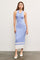 Periwinkle Knit Colorblock Stripe Sleeveless Polo Dress
