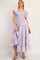 Lavender Smocked Puff Sleeve Tiered Maxi Dress
