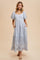 Light Blue Floral Sweetheart Maxi Dress