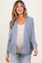 Blue Knit Open Front Maternity Cardigan
