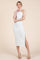 White Halter Tied Criss-Cross Ribbed Midi Dress