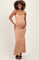 Beige Backless Fishtail Sleeveless Maternity Maxi Dress