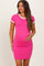 Pink/White Color Blocked Maternity Mini Dress