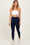 Navy Ribbed Leggings