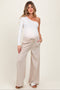 Cream Drawstring Wide Leg Maternity Lounge Pant