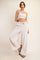 Cream Drawstring Wide Leg Lounge Pant