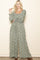 Olive Floral Long Sleeve Wide Leg Jumpsuit