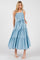 Light Blue Smocked Tiered Midi Dress