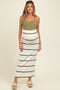 Olive Colorblock Striped Sleeveless Maternity Maxi Dress