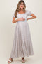 Cream Floral Lace Trim Maternity Maxi Dress