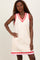 Cream Sleeveless Border Detail V-Neck Mini Dress